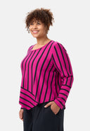 'Sienna' shirt - striped look, asymmetrical A-line